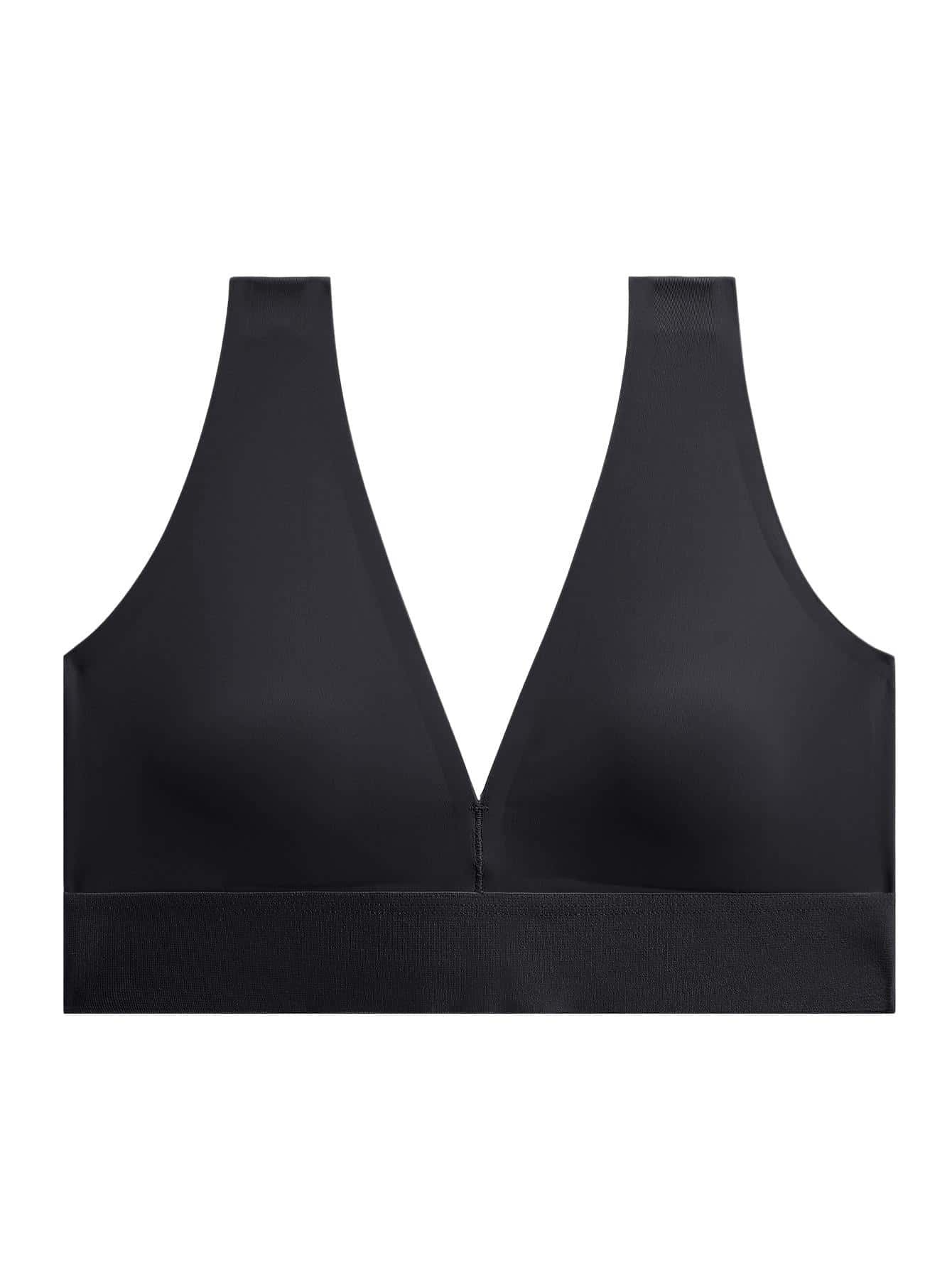 Nahtlose Push-Up-Sport-Bralette-BHs ohne Bügel Schwarz