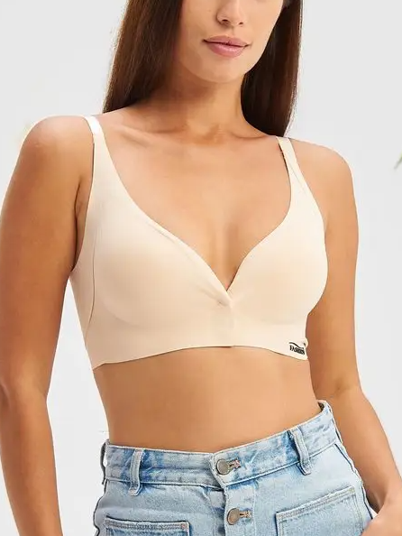 Front Closure Adjustable Seamless Push-up Bra Beige