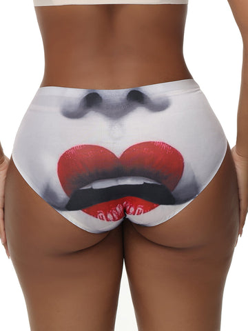 Red Lips Sexy Comfortable No Trace Panties