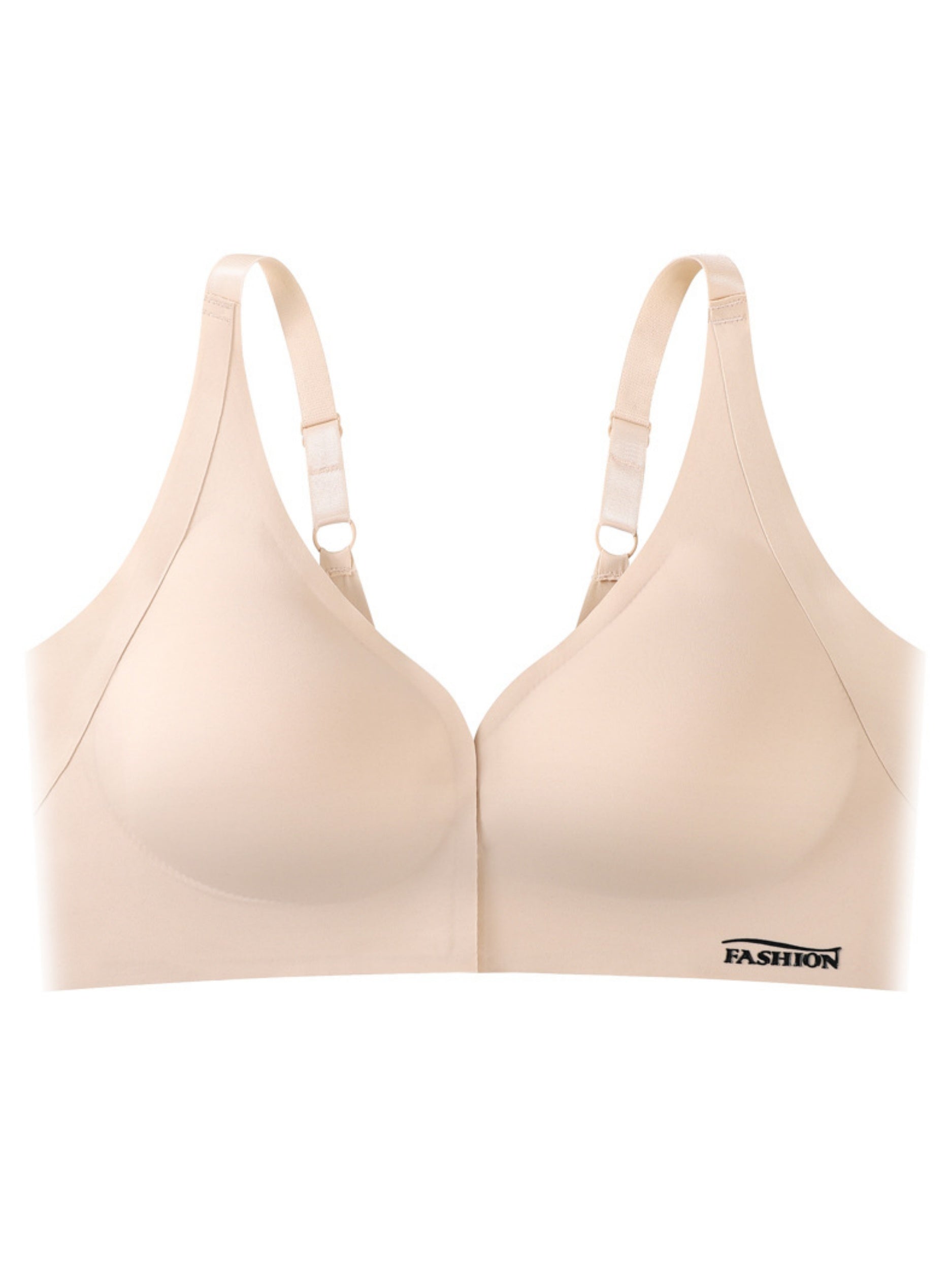 Verstellbarer nahtloser Push-up-BH mit Frontverschluss Beige