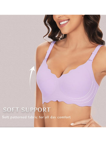 V-neck Seamless Wireless Bra Violet