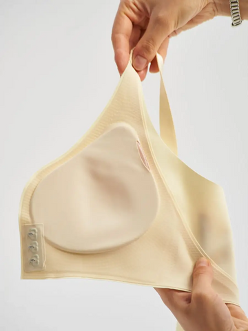 Front Closure Adjustable Seamless Push-up Bra Ivory