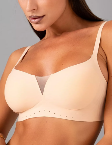 3D Jelly Soft Support Seamless Push-up Wireless Bra Cornsilk