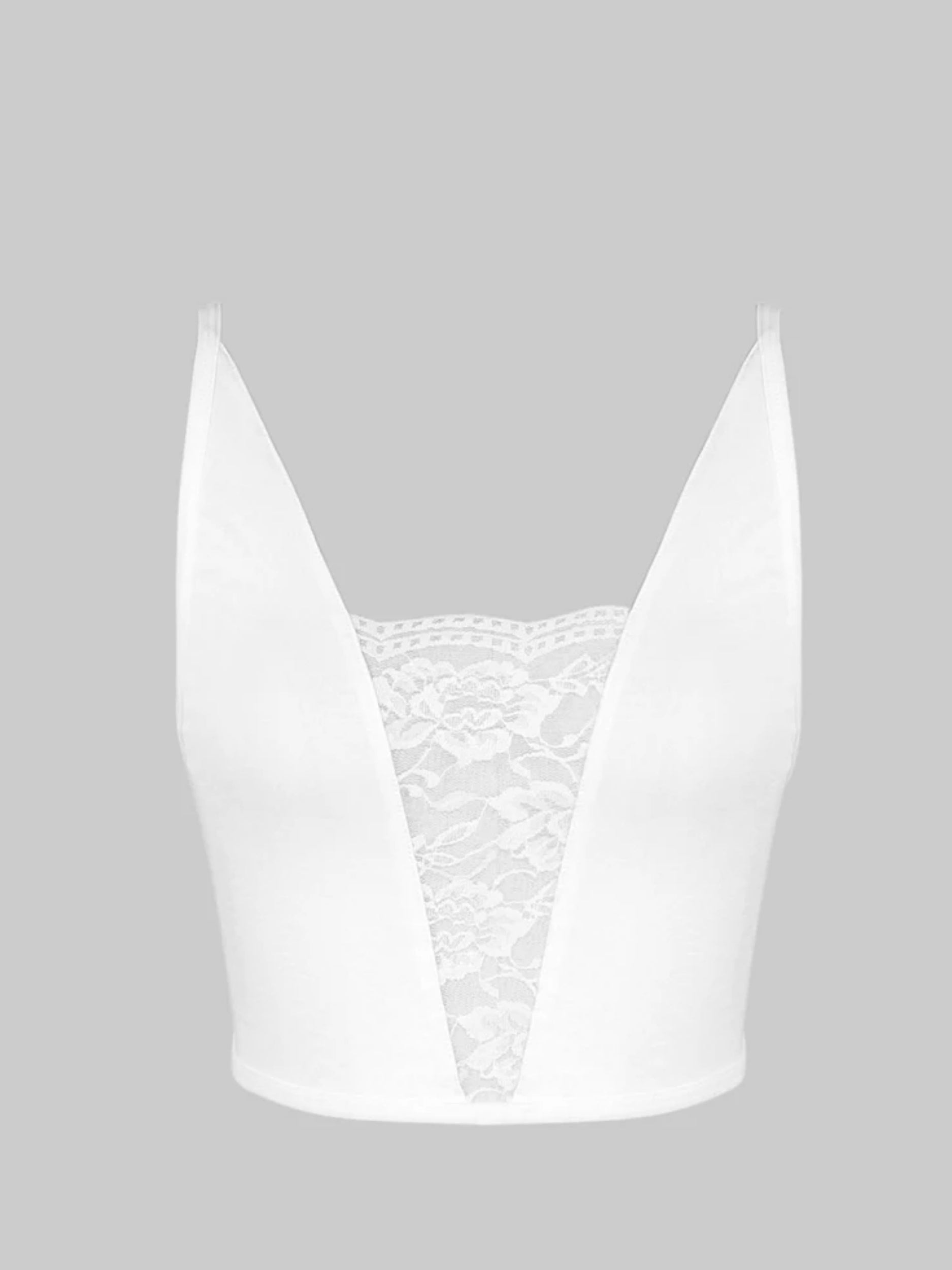 Sexy Solid Color Seamless Lace Bra White