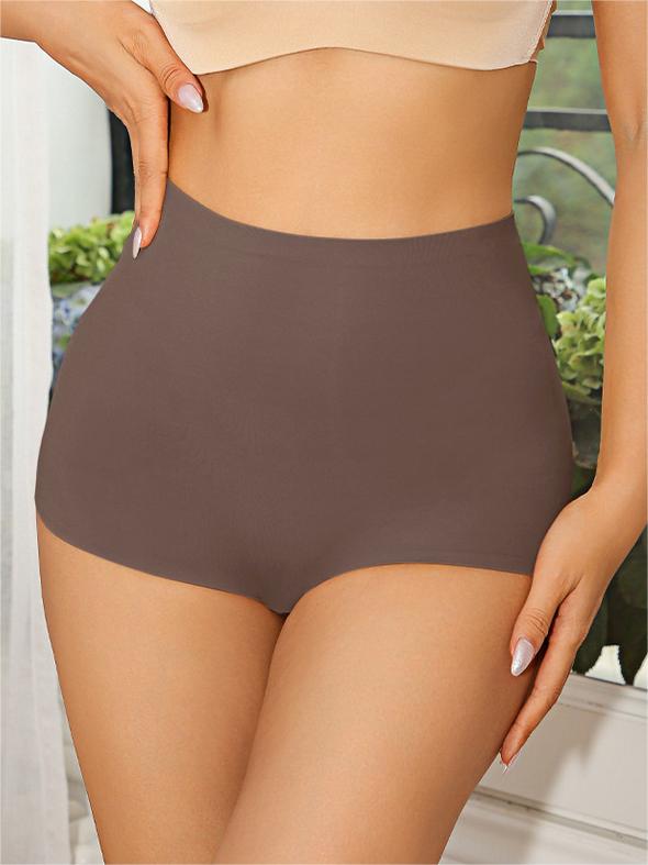 High-Waisted Solid Color Boyshorts Underwear