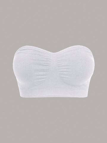 Seamless Backless Comfort Strapless Bra with Ruching