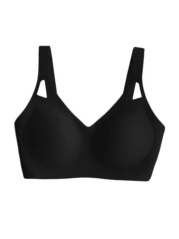 Seamless Fixed Cup Wireless Push-up Bra Black