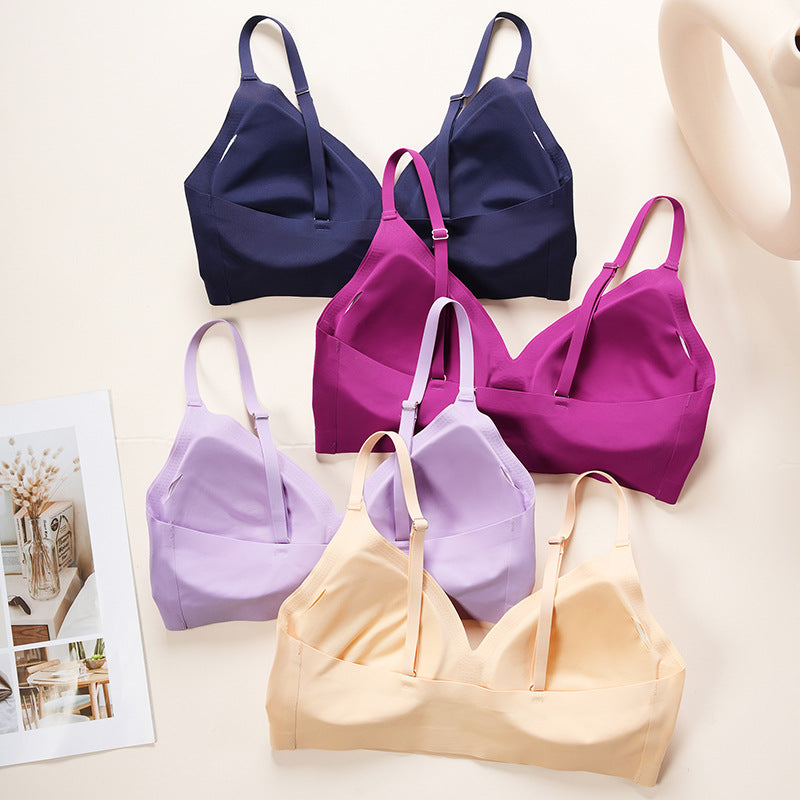 Solid Triangle Seamless Wireless Bra