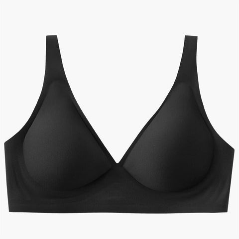 Wirefree Seamless Bra for Women Invisible Deep V Plunge Bra with Removeable Padding