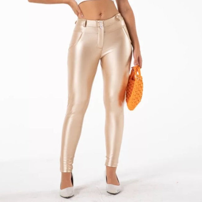 Cheeky Gold PU Butt Lift Pants