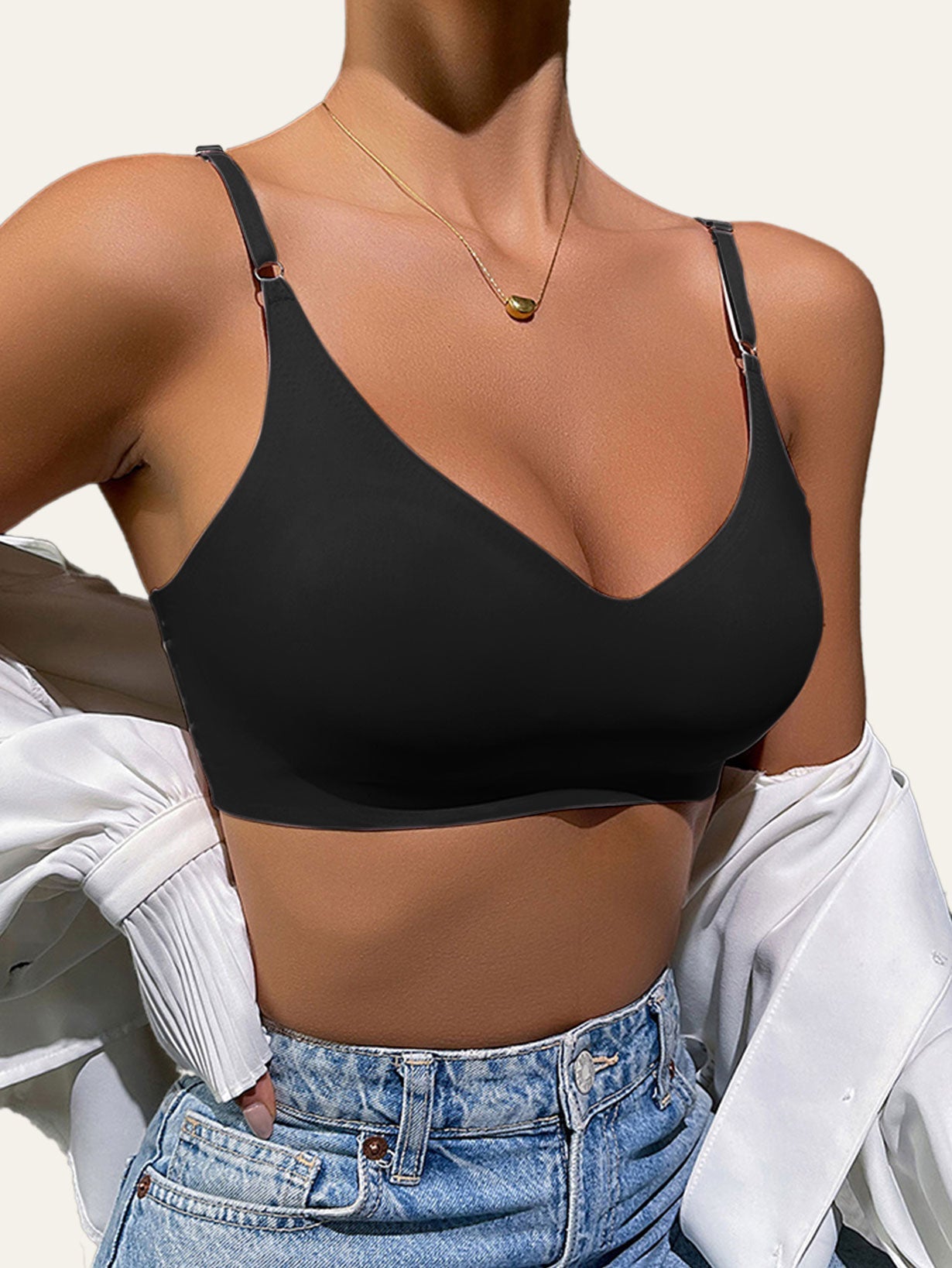 Low Back Seamless Push-up Wireless Bra