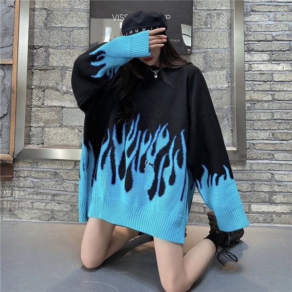 Gothic Flames Harajuku Sweater