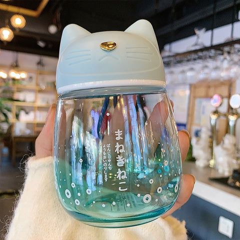 Botella de agua Kawaii Neko