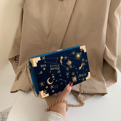 Bolso de hombro con forma de caja de estrellas