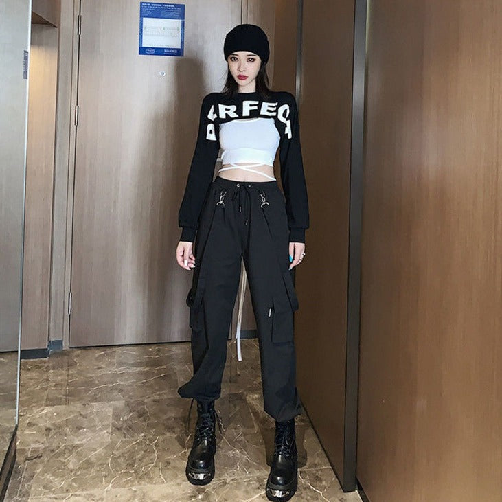 Crop-Top-Set im koreanischen Stil