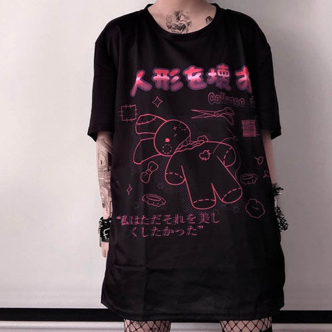 Camiseta gótica harajuku