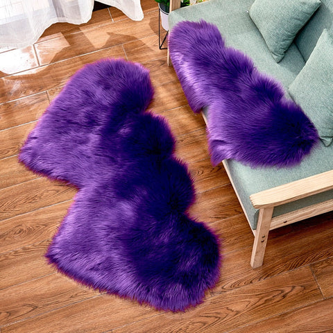 Double Heart Fluffy Carpets