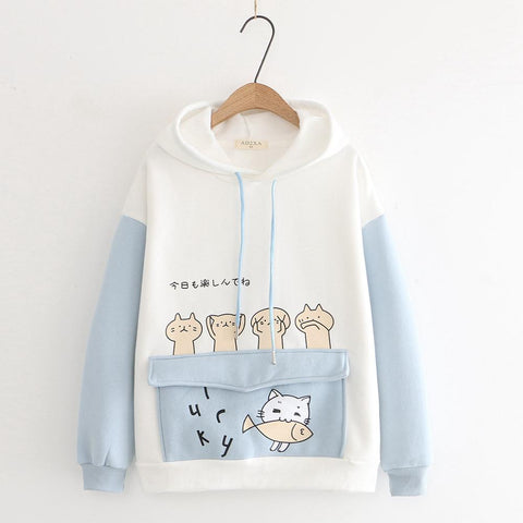 Sudadera con capucha de gato kawaii