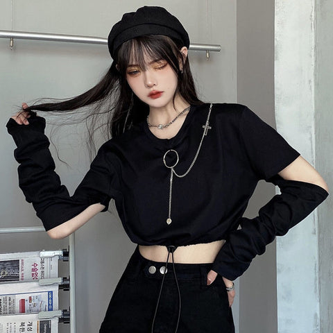 Darkwear Removable Sleeve T-shirt with Chain