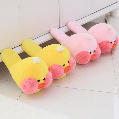 Pantuflas de patitos de peluche kawaii