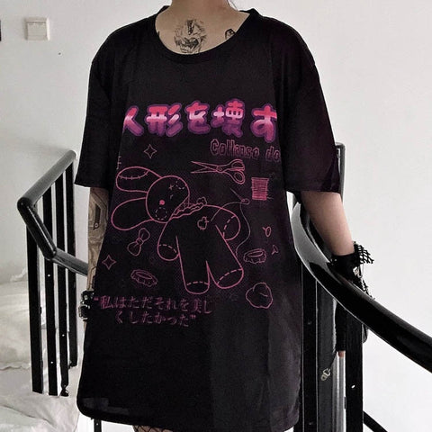 Camiseta gótica harajuku