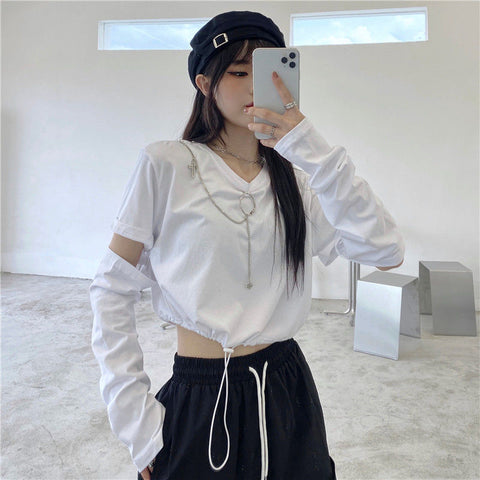 Darkwear Removable Sleeve T-shirt with Chain