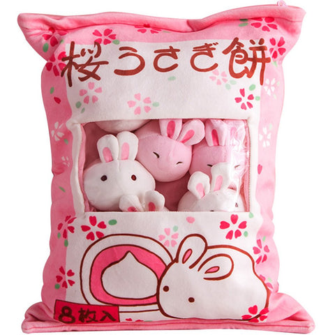 Juego de 8 conejos de peluche japoneses