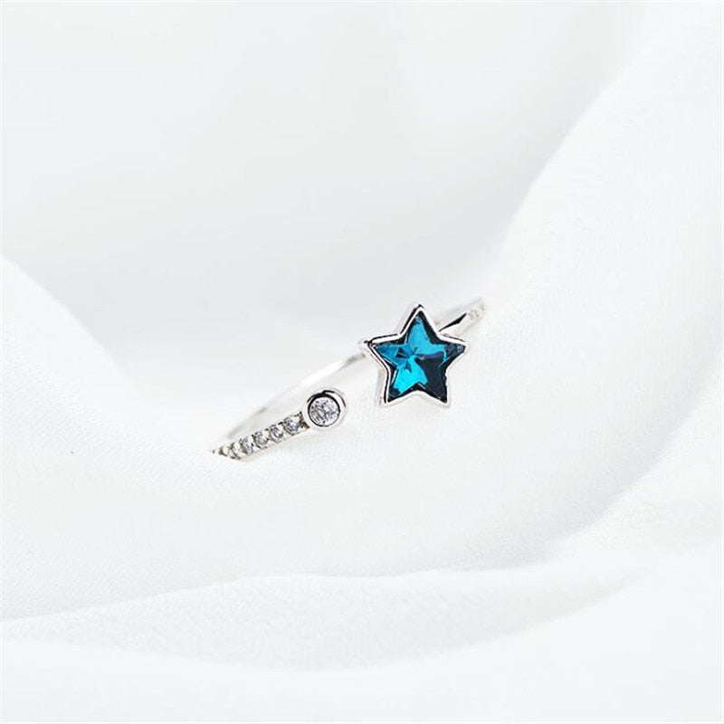 Deep Sea Blue Star Ring