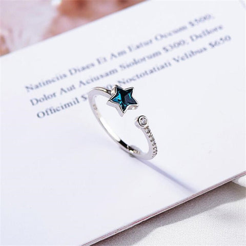 Deep Sea Blue Star Ring