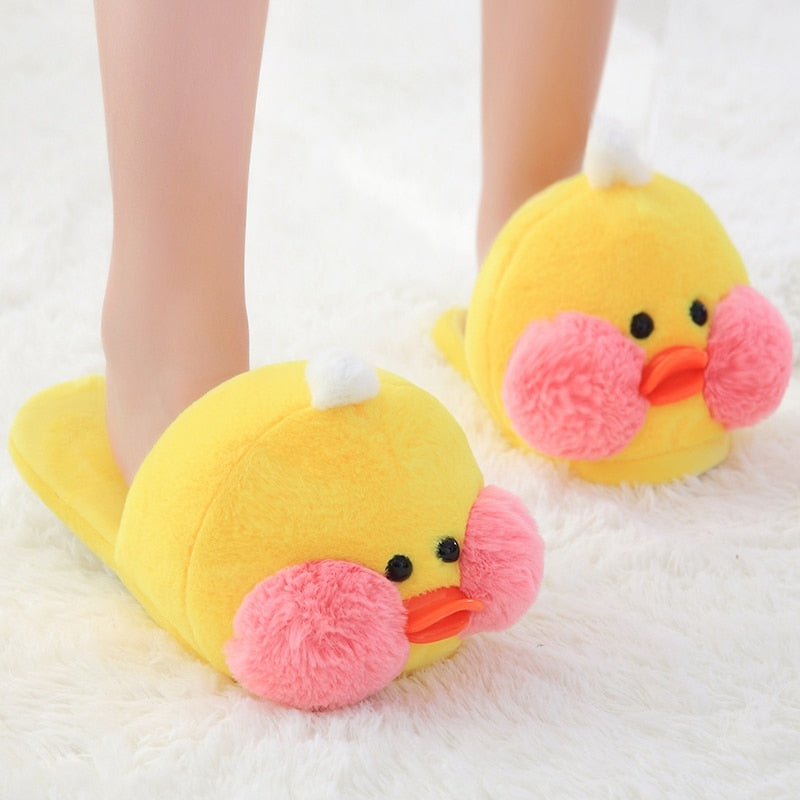 Pantuflas de patitos de peluche kawaii