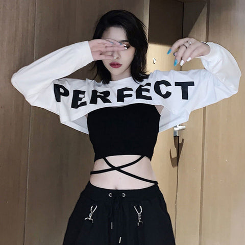 Crop-Top-Set im koreanischen Stil