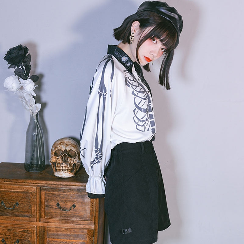 Blusa Harajuku de moda Darkwear