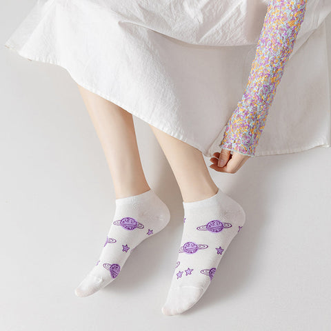 Ulzzang Mädchen Sterne Planeten Socken