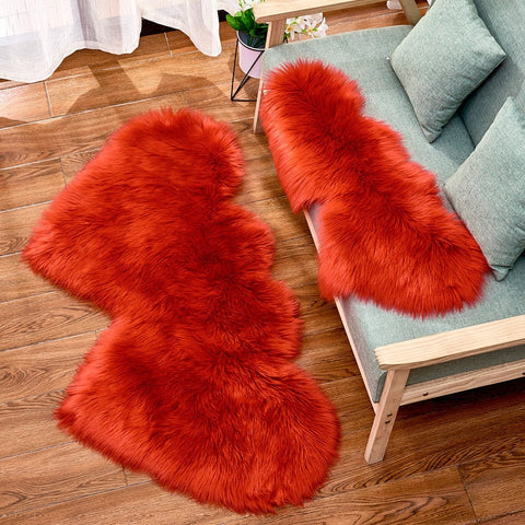 Double Heart Fluffy Carpets