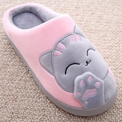 Pantuflas de peluche de gato