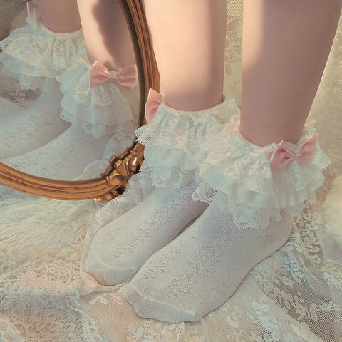 Cute Vintage Socks with Bow