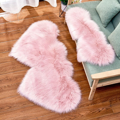 Double Heart Fluffy Carpets