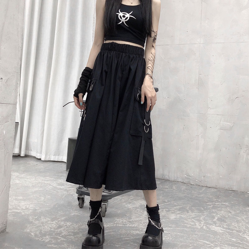 Gothic High Waist Cargo Skirt