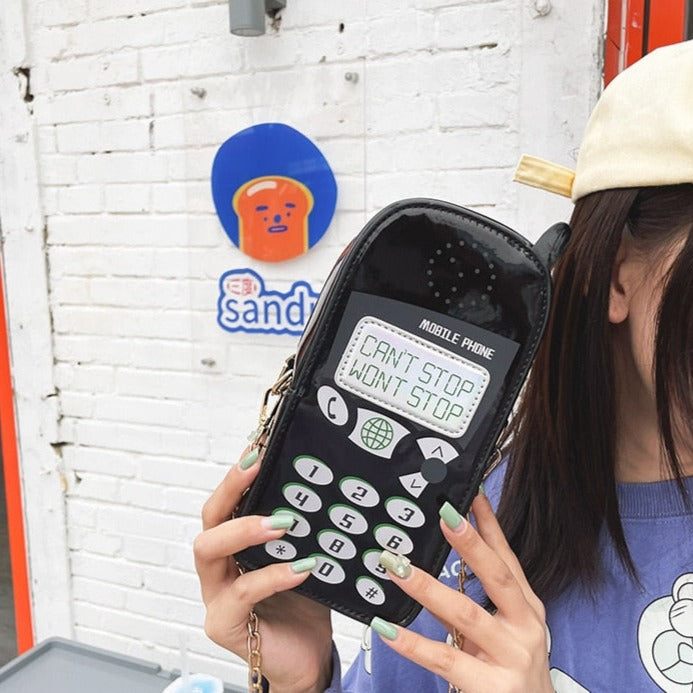 Bolso bandolera con forma de teléfono móvil