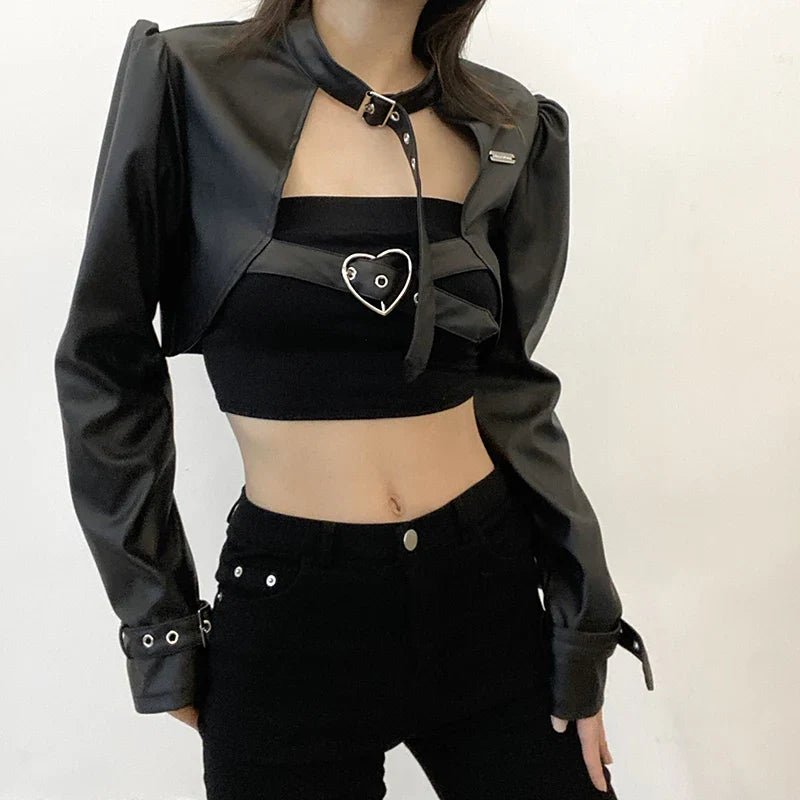 Chaqueta de cuero estilo punk 