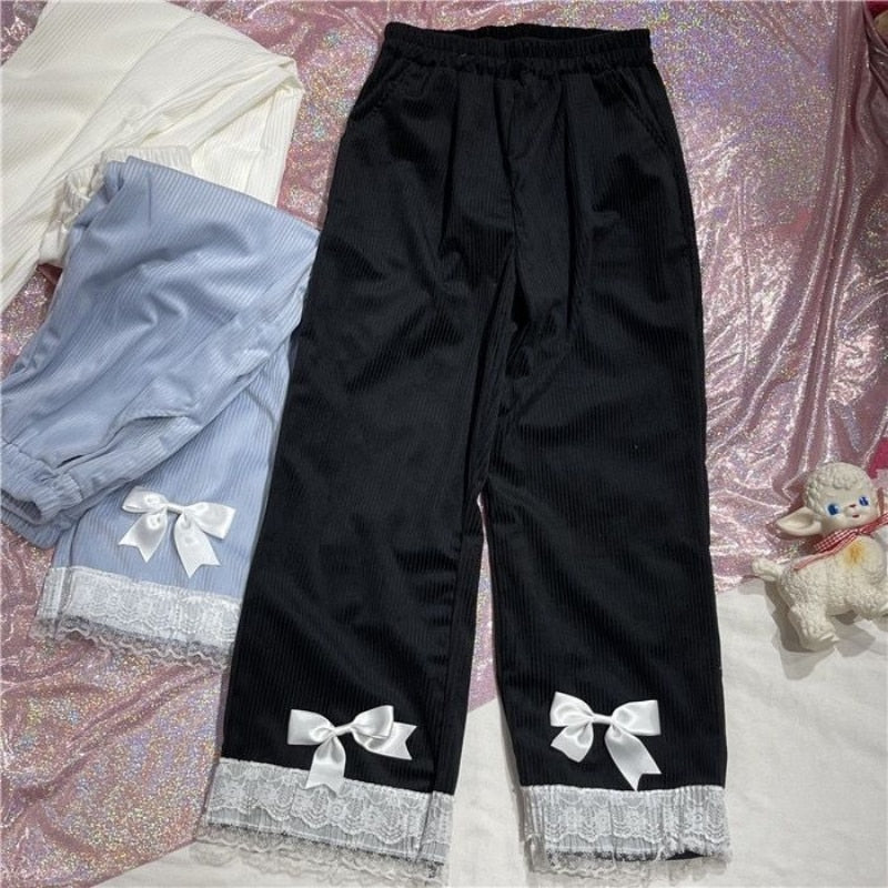 Pantalones de cintura alta japoneses kawaii