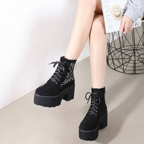 Gothic Fashion Platform Boots