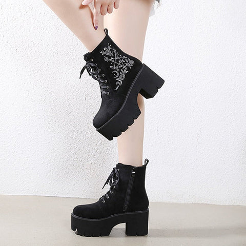 Gothic Fashion Platform Boots