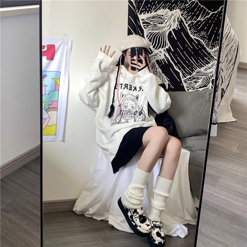 Sudadera con capucha con estampado de anime 