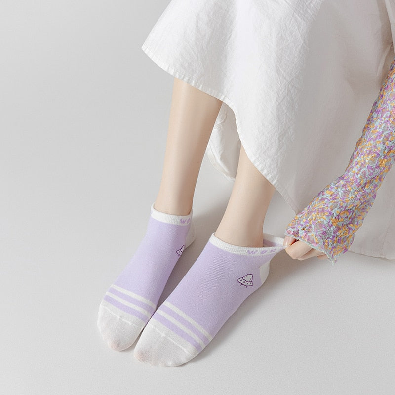 Calcetines Ulzzang con estrellas y planetas para chicas