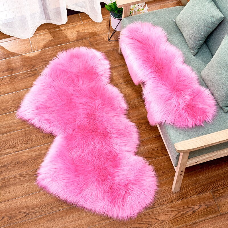 Double Heart Fluffy Carpets