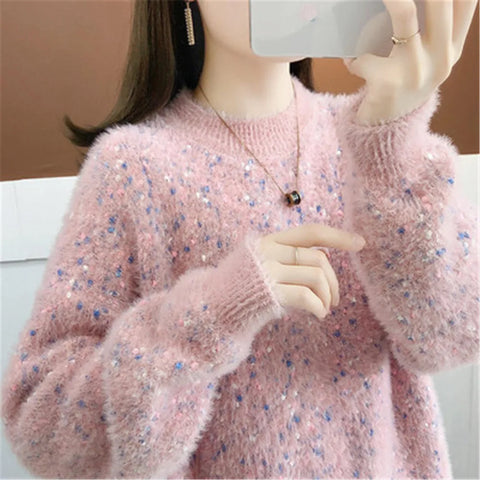 Kawaii Samt Lässiger Pullover