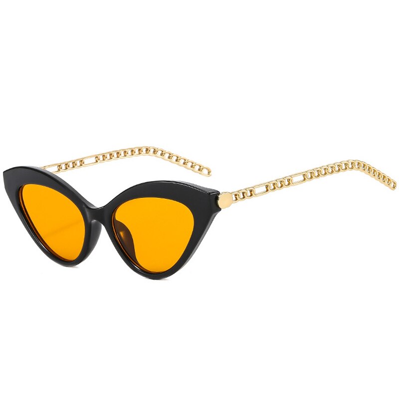 Retro Cat Eye Metal Chain Frame Sunglasses