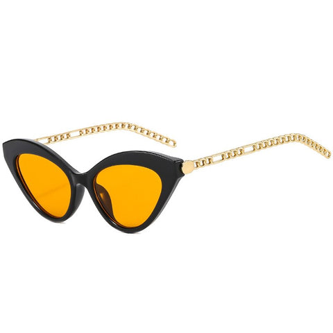 Retro Cat Eye Metal Chain Frame Sunglasses