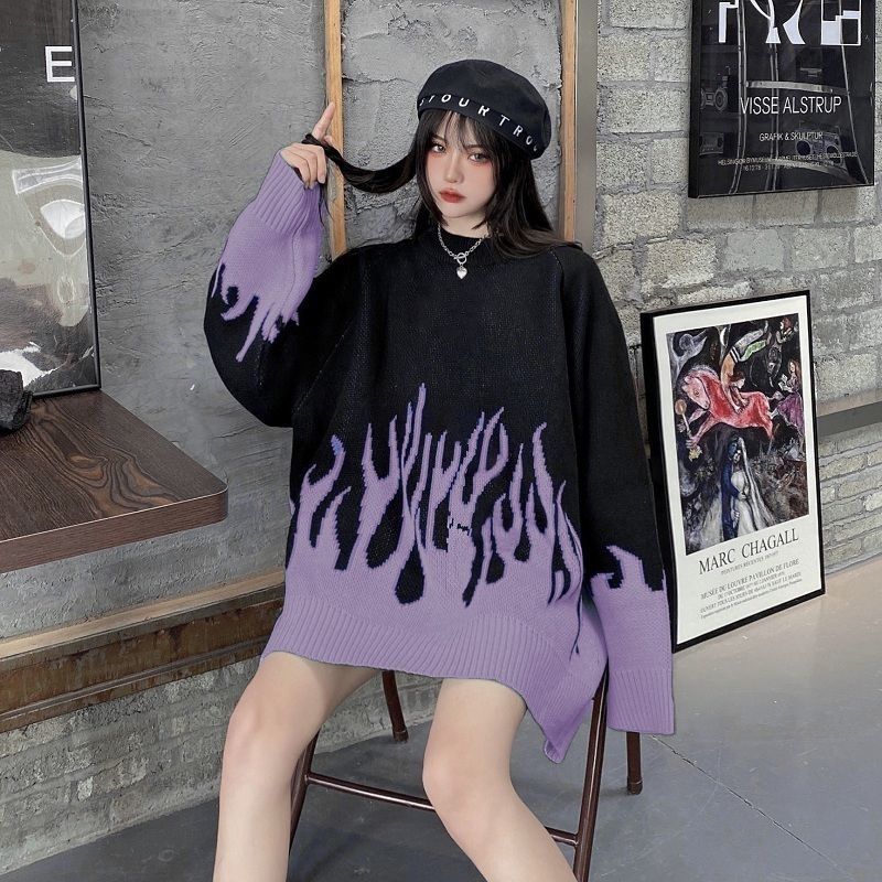 Gothic Flames Harajuku Sweater